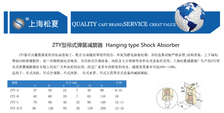 ZTY型吊式彈簧減震器結(jié)構圖